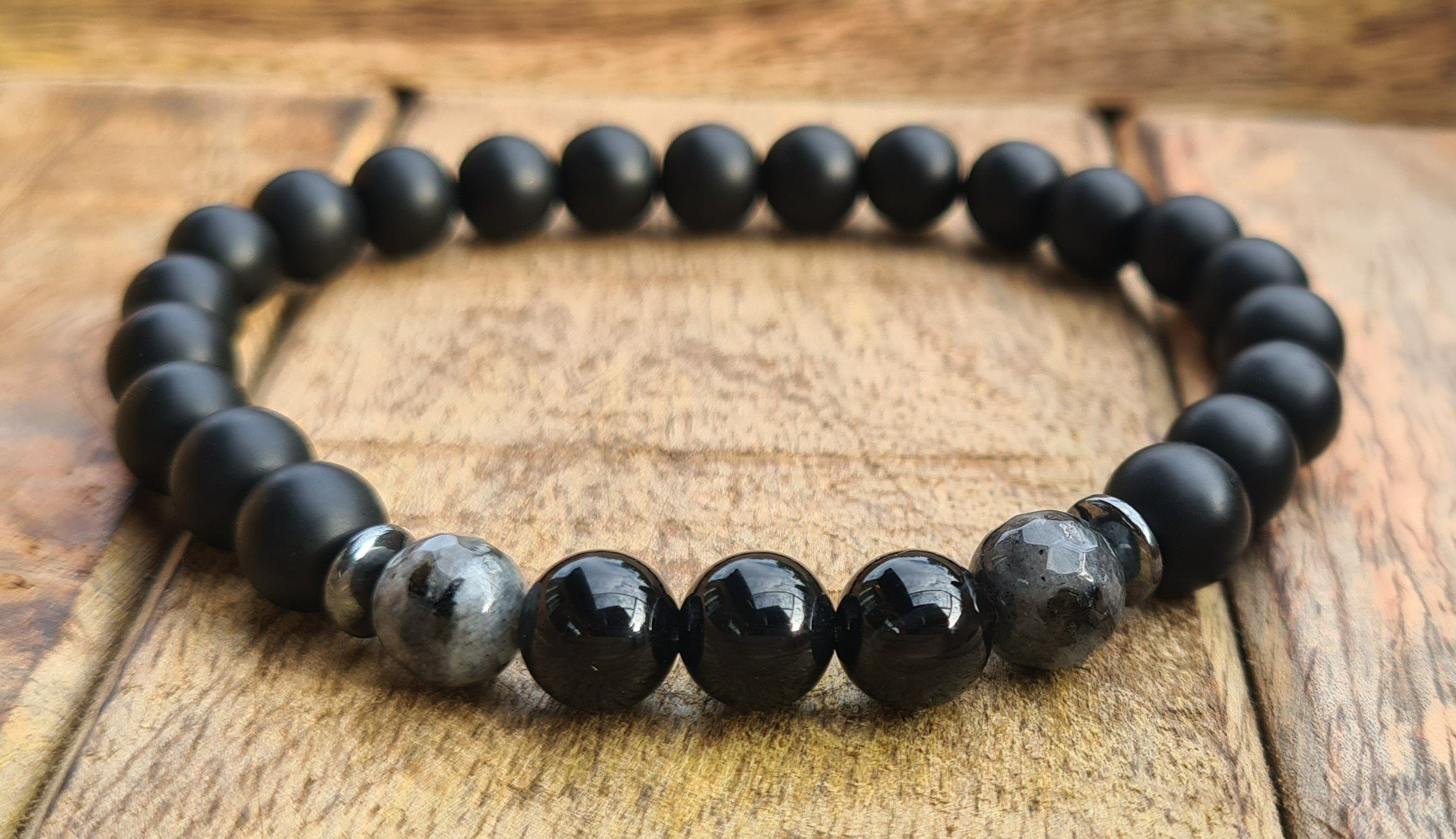Naturstein Perlenarmband Obsidian