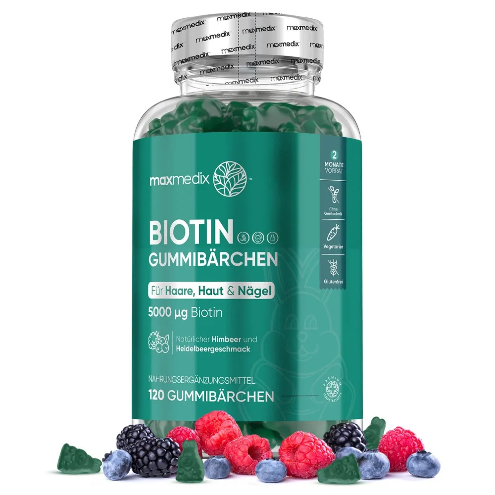 Biotin Gummibärchen für Haare, Haut & Nägel